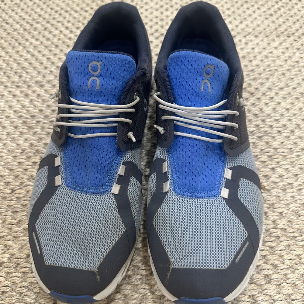 On Running Blue and Gray Athletic Shoes